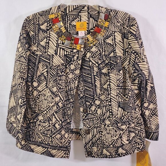 Ruby Rd Women’s Size 14 Jeweled Neckline ¾ Sleeve Button Front Jacket -NWT - Picture 15 of 16